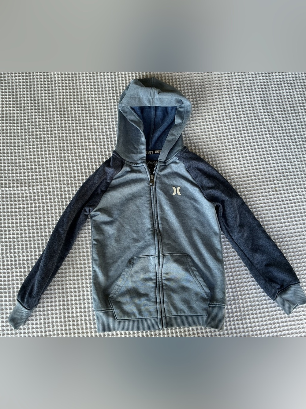 Hurley Two-Tone Blue Hooded Zip Jacket